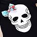 puseky 4pcs Newborn Baby Boys Girls Skull Romper+Pants+Hat+Headband Halloween Outfits (0-6 Months, Black+Blue)