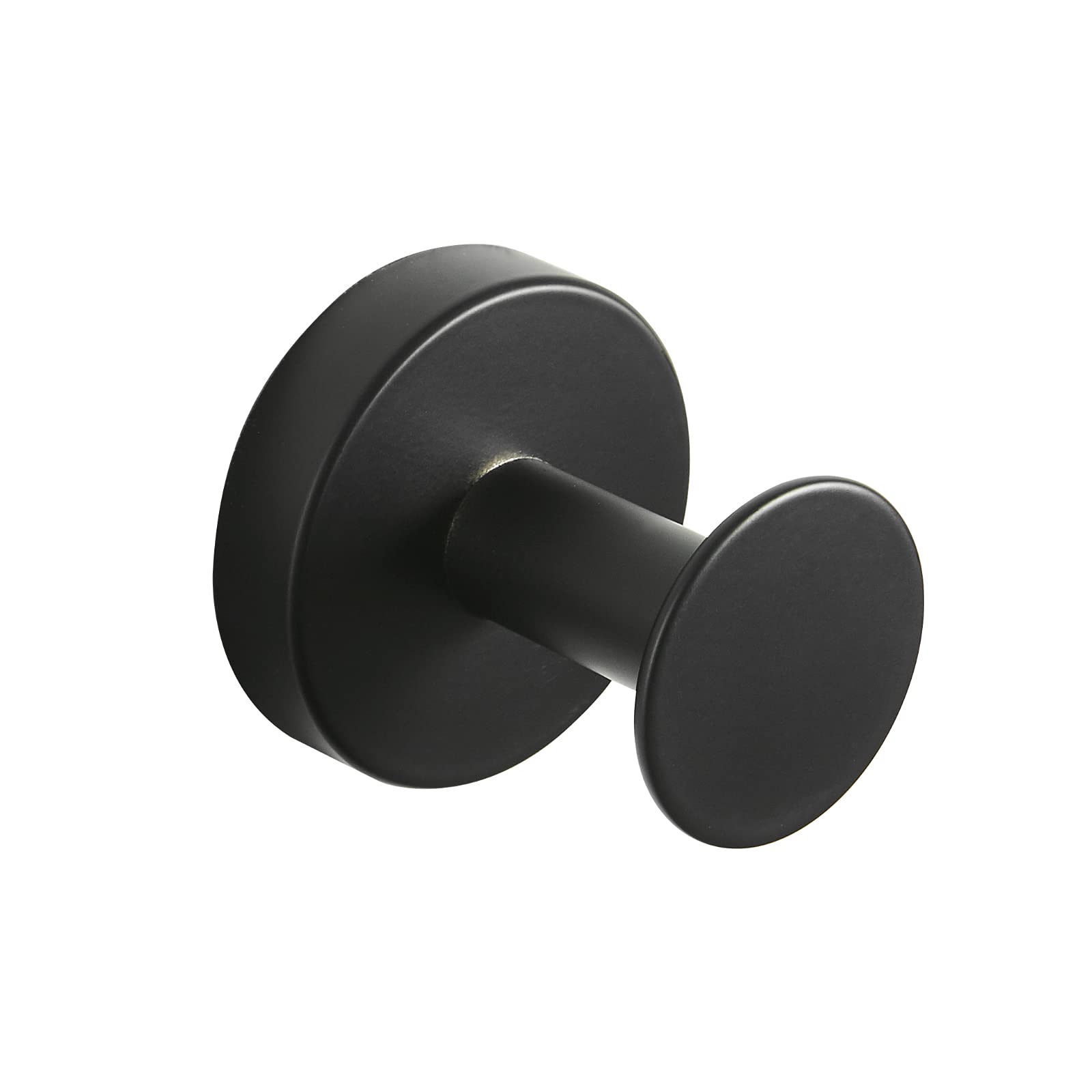 WOMAO Coat Hook Black Matte，Round Towel Hook for Bathroom Kitchen Toilet Heavy Duty Command Hook Stainless Steel Wall Mounted