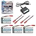 HOBBYTIGER 3.7V 800mAh Lipo Battery + 4 in 1 Batteries Charger for MJX X400 X400W X300C X800 X500 X200 Sky Viper S1700 S670 V950 Syma X56W HS200W RC Quadcopter Drone