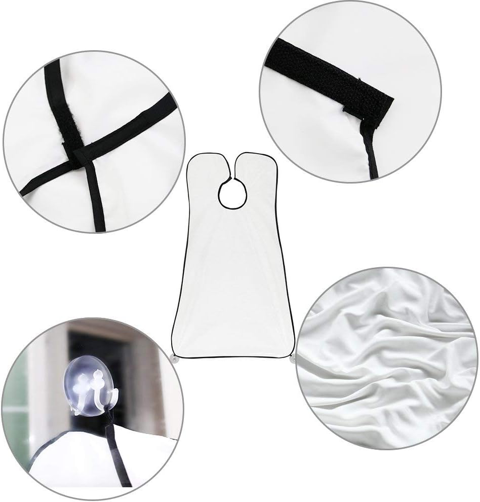 Beard Trimmer Catcher, JT JUSTIME Beard Shaving Apron Bib Moustache Grooming Kit with Shaping Tool for Men's Trimming Hair Cutting Cape - Image 5