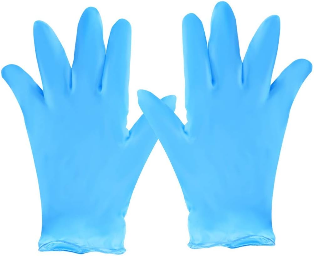 100PC Protective Gloves Disposable Hand Protection Isolation From Dust&Germ Household Kitchen Cleaning Food SafeBlue Disposable Latex Gloves Dishwashing Kitchen Work Rubber Garden Gloves 100pc