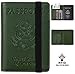 Travelambo Passport Wallet Passport Holder Cover Case Leather Travel Wallet Rfid Blocking for Men Women（Green NP Coast green）