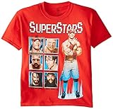 WWE Big Boys' Superstars T-Shirt  Shirt, Red, Small / 8