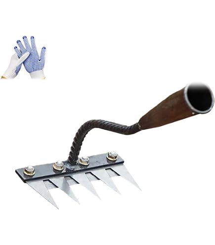 Gardinea Weed Rake Iron Rake, 5/6/7/8 Teeth Gardenia Iron Weeding Rake ...