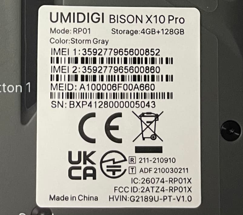 UMIDIGI Bison X10 Pro 4GB+128GB Rugged Unlocked Cell Phones, IP69K Rating Waterproof and Dustproof Smartphone, Android 11 NFC, 6.53