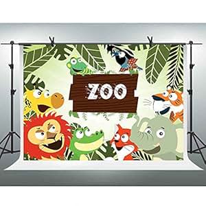Amazon.com : FHZON 10x7ft Zoo Backdrop Cartoon Animal