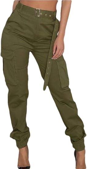 Amazon Maweisong レディースハイウエストストレッチマルチポケットスキニーカーゴパンツズボン Green Xs ジーンズ 通販