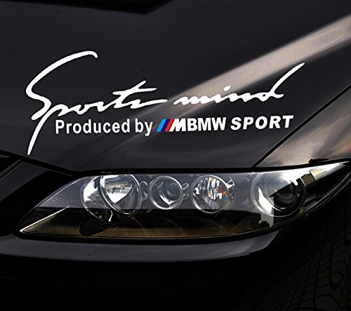 Etie 36x12cm Reflective Sports Mind Decal Vinyl Car Stickers Headlight Sticker for BMW Sport (White)