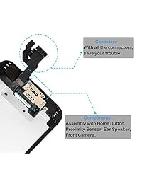 Pantalla de repuesto para iPhone 6 de 4,7 pulgadas, pantalla LCD, digitalizador táctil, kit de reparación completa, con botón de inicio, sensor de proximidad, altavoz auditivo, cámara frontal, protector de pantalla, herramientas de reparación