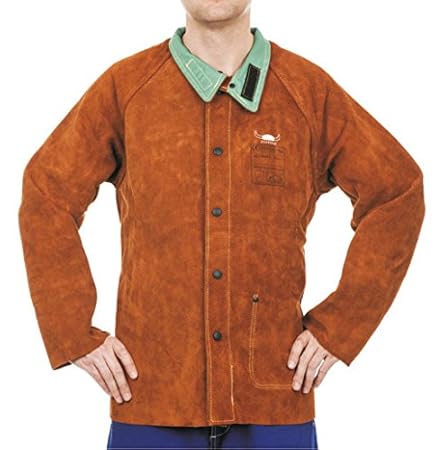 Weldas Schweißerjacke Lava Brown™ STEERSOtuff® Gr. M - Umfang: 100cm, Länge: 76cm, aus hitzeresistentem Rindspaltleder, hochs
