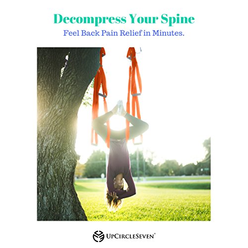UpCircleSeven Aerial Yoga Swing Set - Yoga Hammock/Trapeze/Sling Kit + Extension Straps & eBook - Antigravity Ceiling Hanging Yoga Sling - Inversion Swing for Beginners & Kids