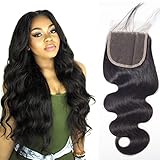 Ugrace Hair Body Wave Closure Mink Brazilian Virgin Hair Pre Plucked Lace Closure with Baby Hair Soft and Bouncy Closure Human Hair Can Be Dyed and Bleached 8 Inch Free Part 4x4 Inch