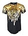 SCREENSHOTBRAND Mens Hipster Hip-Hop Premiun Tees - Stylish Longline Latest Fashion Print T-Shirts Gold Foil MD - Black - XLarge