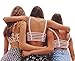 MODAL Womens Unique Design Back Sexy Crop Tank Top Cami 6-stripes White