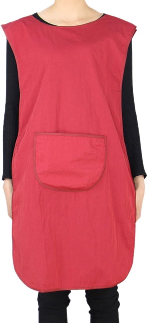 Zhaoke Ladies Tabard Apron Waterproof Barber Shop Workwear Red