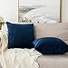 MIULEE Pack of 2 Velvet Soft Solid Decorative Square Throw Pillow Covers Set Cushion Case for Spring Sofa Bedroom Car 16x16 Inch 40x40 Cm Dark Blue