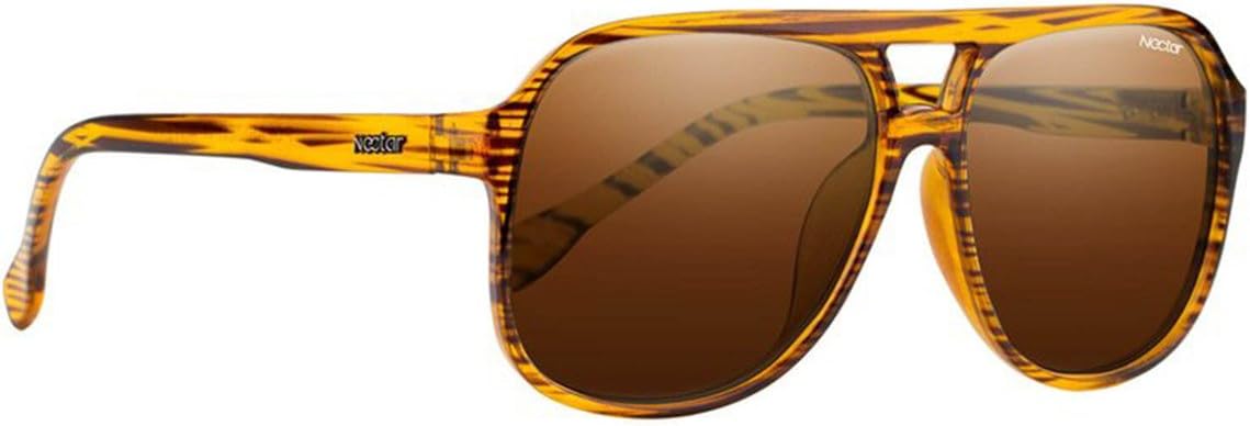 Nectar Ante - Amber Tortoise Shell Aviator Polarized Sunglasses with Brown Lenses and UV Protection