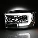 AKKON - For 2006-08 Dodge RAM 1500 + 2006-09 Dodge RAM 2500/3500 LED Daytime Running Lamp Bar Projector Headlights Chrome Set