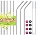 Malinad Stainless Steel Reusable Straws - Set of 8 Extra-Long Metal Straws for 20 Oz to 30 Oz Ramblers Tumblers Cups and Mugs with 2 Cleaning Brushes (2 Bonus Smoothie Straws)