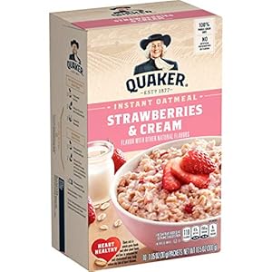 Quaker Strawberries & Cream Instant Oatmeal – 10ct