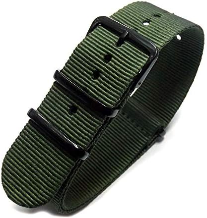 NXDA Fashion canvas watch with strap advanced NATO style solid 20MM (Black)