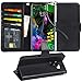 Arae LG G8 ThinQ Case, LG G8 Case, PU Leather Wallet case [Stand Feature] with Wrist Strap and ID&Credit Cards Pocket - Black