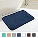 MAYSHINE Non Slip Absorbent Microfiber Bath Mat, Luxury Soft Plush Bathroom Rug, Machine Washable Thick Shaggy Bath Rug for Bathroom, Bathtub, Shower, Washroom(20X32 Inches Dark Blue)