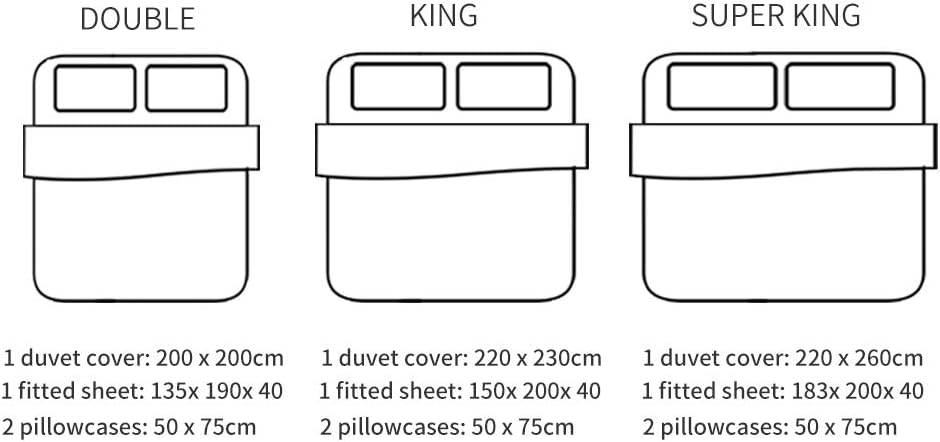 Aisbo Double Duvet Set including Sheet, Navy Blue 4 Pieces Microfiber Bedding Set for Double Bed Includes Duvet Cover - Image 3