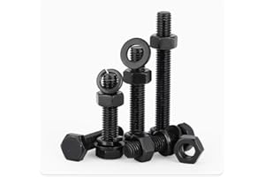 binifiMux M6-1.0 x 100mm Hexagon Bolts Hex Head Screws, 8.8 Grade Alloy Steel, Black Oxide Finish, Pack of 24