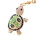 Cute Mini Turtle Sparkling Charm Blingbling Keychain Crystal Rhinestones Pendant (Green)