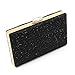 Yekajlin Women Clutches Crystal Evening Bags Clutch Purse Party Wedding Handbags (Black) Small