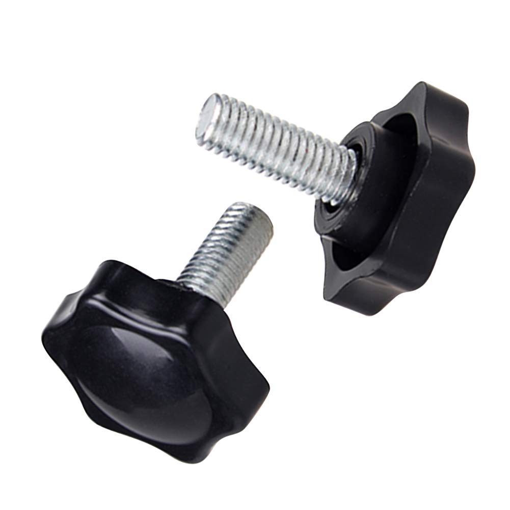 Xiedeai Six-Star Shape Knob Handle for Machine Tool, Full Thread Clamping Knob, Plastic Star Shaped Handle, Thumb Screws M6×25mm, 15 pcs