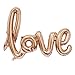WULEEUPER Love Balloon Banner 42.5 Inches Handwriting Letter Giant Celebration Balloon Romantic Wedding Bridal Shower Anniversary Engagement Party Decoration (Champagne-Gold)