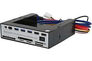 5.25in PC Media Dashboard Front Panel, CF TF M2 SD MS Internal Card Reader M.2 B Key NGFF SATA mSATA Optical Drive Adapter Su