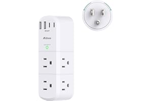 MIFASO Surge Protector Outlet Extender with Rotating Plug, 6 AC Multi Plug Wall Outlets and 4 USB Ports, 1800 Joules, Swivel Power Strip Electrical Splitter for Home Decor Apartment Dorm Room Essentials
