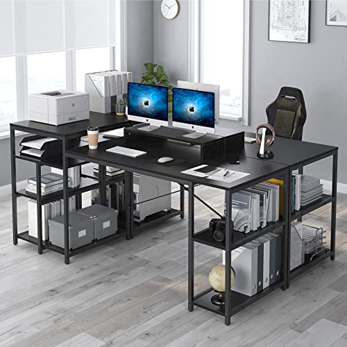 HYPIGO Desk with Printer Space Home Office Desks 69 Inch Computer Desk