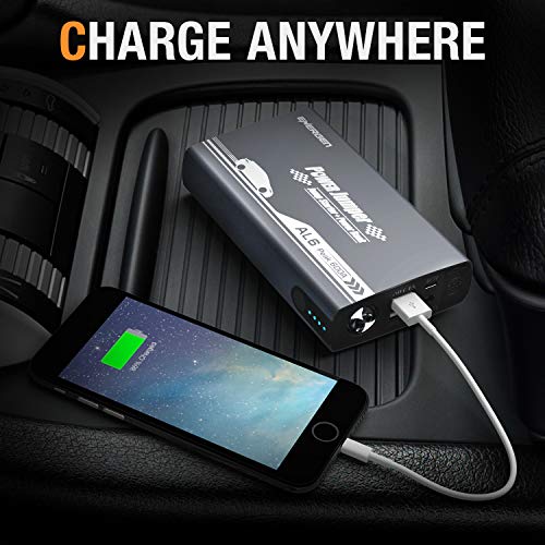 ENERGEN Car Jump Starter AL6 600A Peak 12V for up to 5.0L Gas and 2.5L Diesel Engine Battery Booster with USB Smart Charging Port LED Flashlight UL Certified - Thumbnail 5