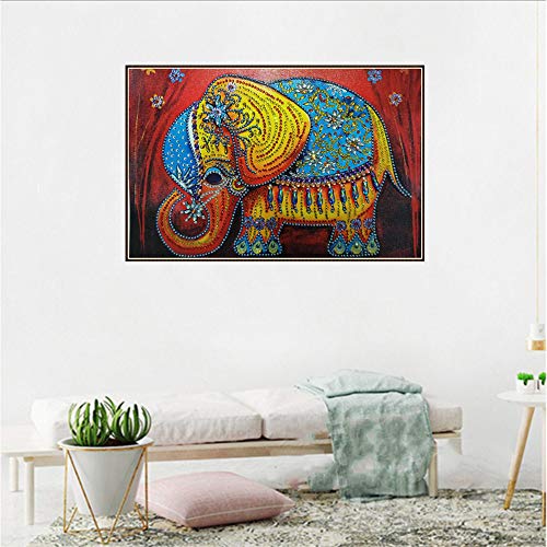 Koolee 5D Diamond Painting - Elephant Crystal Rhinestone Diamond Embroidery for Painting, Drawing, Sketching, Animation, Calligraphy (Multicolor) - Thumbnail 3