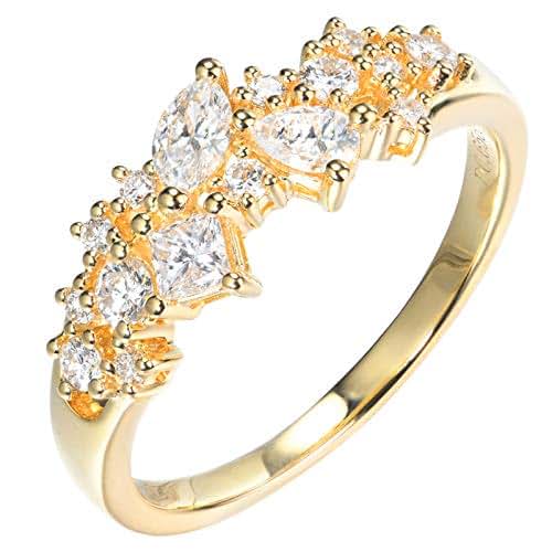 Amazon.com: Unique 18k gold special-shaped diamond ring ...