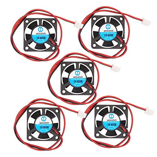 WINSINN 30mm Fan 24V Dual Ball Bearing DC Brushless Quiet Cooling 3010 30x10mm for 3D Printer Extruder Hotend V6 V5 CPU Arduino - 2Pin 0.1A 1.2W 9000+-5% RPM (Pack of 5Pcs)
