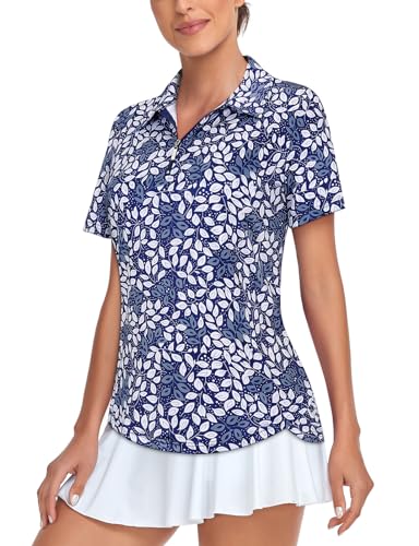 Tanst Sky Ladies Golf Shirts Polo V Neck Short Sleeve Workout Tops at Amazon