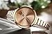 Jechin Fashion Women's Rose Gold-Tone Bracelet Watch and Charm Rose Gold Bracelet Set