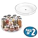 mDesign Plastic Lazy Susan Turntable Food Storage Container for Cabinets, Pantry, Refrigerator, Countertops - Spinning Organizer for Spices, Condiments, Baking Supplies - 9