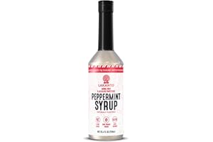 Lakanto Peppermint Simple Syrup - Perfect for Coffee, Tea, Lattes, Smoothies, Cocktails, Holiday Drinks, Baking, Monk Fruit Sweetener with Allulose Zero Sugar, Keto Diabetic Friendly (25.4 Fl Oz)