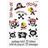 Pirate Party Temporary Tattoo Sheets, 2ct