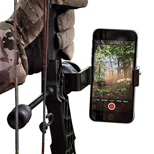 Huntinghome Bow Mount Phone Holder Smartphone Clamp Bracket for Photos Video Recorder with iPhone, Samsung Galaxy, GoPro