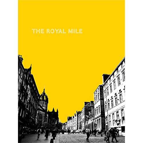 Wee Blue Coo Royal Mile Edinburgh Scotland Famous Street Yellow Canvas Art Print