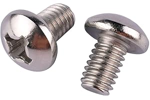 VAMUOEFL 1/4-20 x 3/8" Pan Head Phillips Machine Screw (1/4" to 2" Available), 304 Stainless Steel 18-8, Fully Machine Thread, 20Pcs