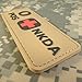 Blood Type NKDA Desert AOR1 Tan PVC Rubber 3D Hook&Loop Patch