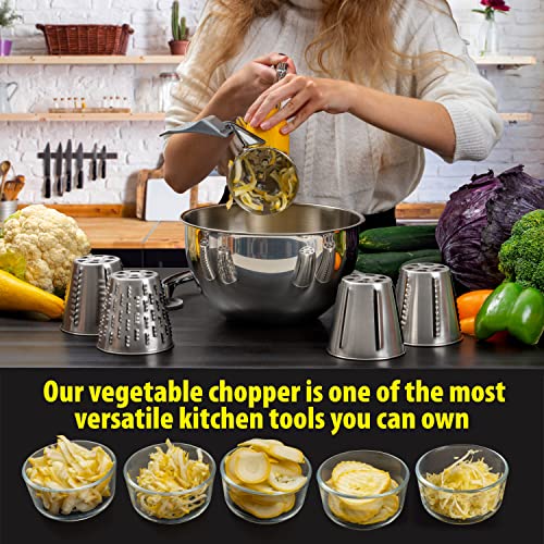 Maxam Vegetable Chopper, Dynamic Food Processor With StainlessSteel Shredders With 5 Quart